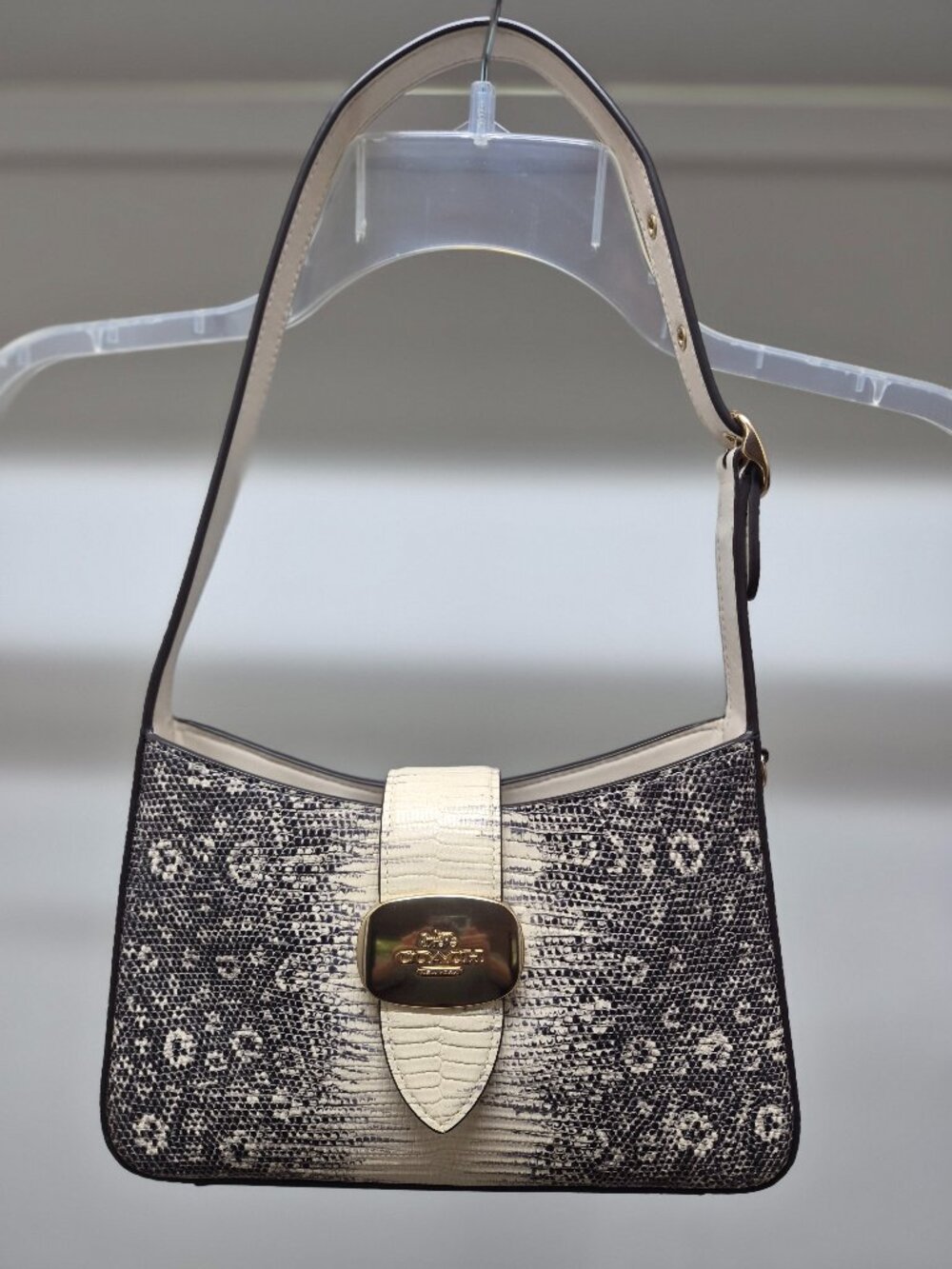 Coach Snake Print Signature Shoulder Bag